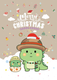 ไดโน สายไหม วันคริสต์มาส สีน้ำตาล