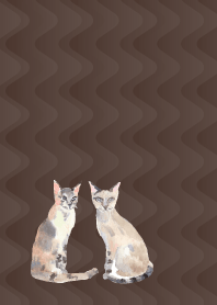 Calm cats on brown