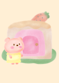 หมีน่ารักกับขนมหวาน