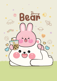 Bear Cute & Bunny Pinky : Green