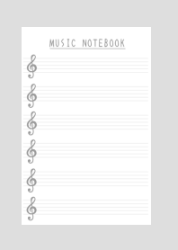 GRAY COLOR MUSICAL NOTES
