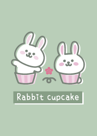 Rabbit cupcake.Cherry blossoms.green