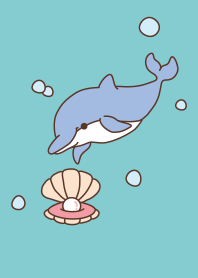 Theme of a cute dolphin <blue&pink>
