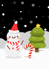 Silent night with snowman