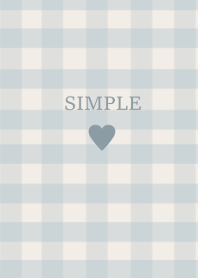 SIMPLE HEART -check hazeblue-