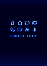 Simple neon icon-blue