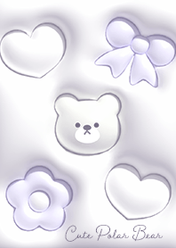 ธีมไลน์ violet Warm and cute polar bear 02_2