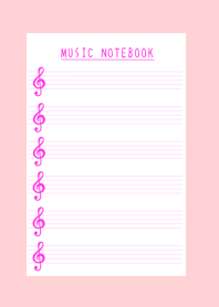 PINK COLOR MUSICAL NOTES