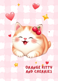 Orange Kitty and Cherries