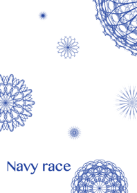 Flowers and lace ribbon - Navy color-