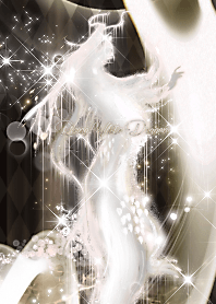 Wearing a shining rising white dragon