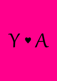 Initial "Y & A" Vivid pink & black.