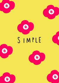 Yellow and vivid pink floral pattern.