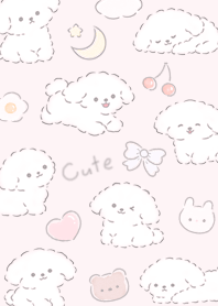 A dreamy pink toy poodle