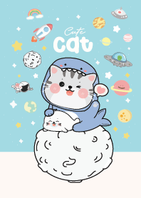 Cat Shark Space Blue