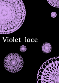 Flowers and lace ribbon -black violet-