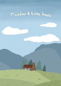 บ้านหลังน้อยกลางทุ่งหญ้าสีเขียว