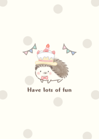 Hedgehog and Party -beige- dot