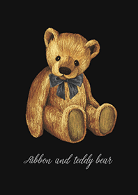 Black ribbon teddy bear