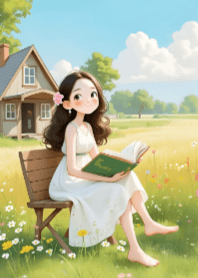 Cute Girl and a Book V.2