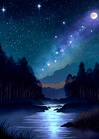 綺麗な星空の夜景着せかえ#347