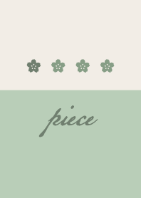 Pistachio green.Cherry blossoms