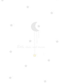 Moon and little stars sky
