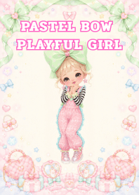 Pastel Bow Playful Girl