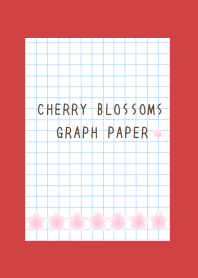 CHERRY BLOSSOMS GRAPH PAPERj-RED-BEIGE
