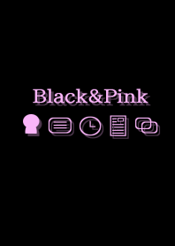 Black background&Pink icons