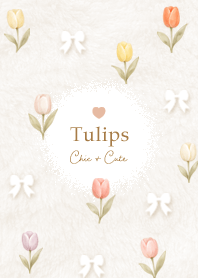 ดอกทิวลิปสีเบจสุดน่ารัก