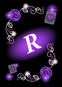 【R】イニシャル❤️パープルローズ ネオン