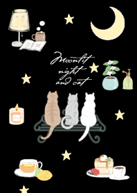 black  Moonlit night and cat 13_2