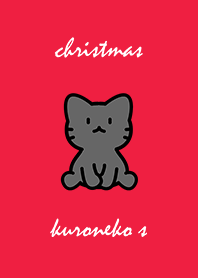 black cat christmas red s01
