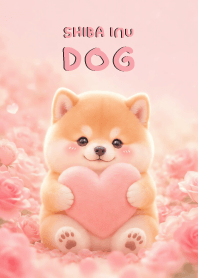 Pretty Shiba Inu Dog In Rose