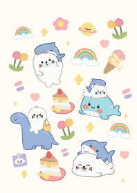 Whale & Seal and Shark Cute