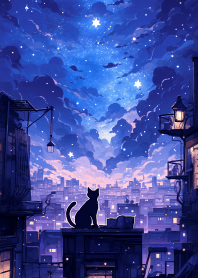 Cute black cat looking at the scenery 3