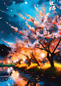 Beautiful night cherry blossoms#862