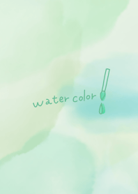 Simple watercolor bleeding healing green