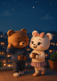 Warm Rooftop Starry Coffee