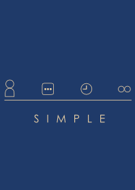 シンプル(ネイビーホワイト)Ver.3 文字入り