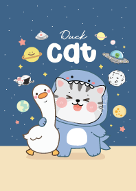 Cat & Duck Space (Navy)