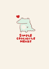 simple heart crocodile beige