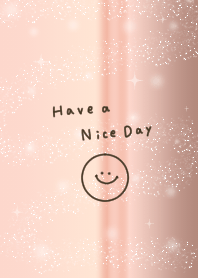 Sparkling pink gold and smile.