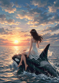 stampAI-killer whale and girl-775ZO9