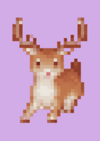 Deer Pixel Art Theme  Purple 02