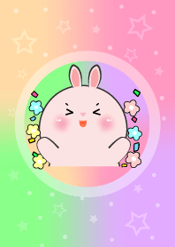 Simple Pink Rabbit In Pastel Theme
