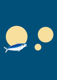 I love mackerel, simple Navy Blue
