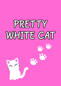 PRETTY WHITE CAT Theme-NEON PINK-BLACK