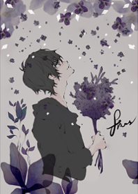花と少年・黒花